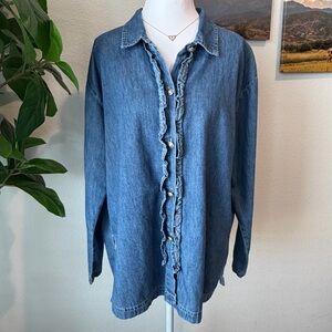 Blue Denim Button-Up Shirt